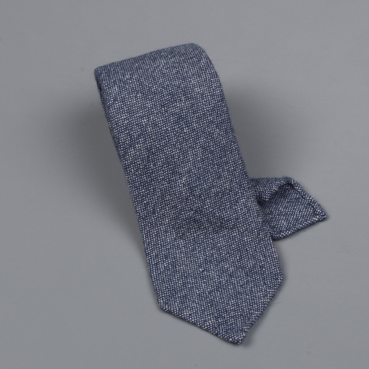 Drake&#39;s Cashmere Tie untipped blue melange