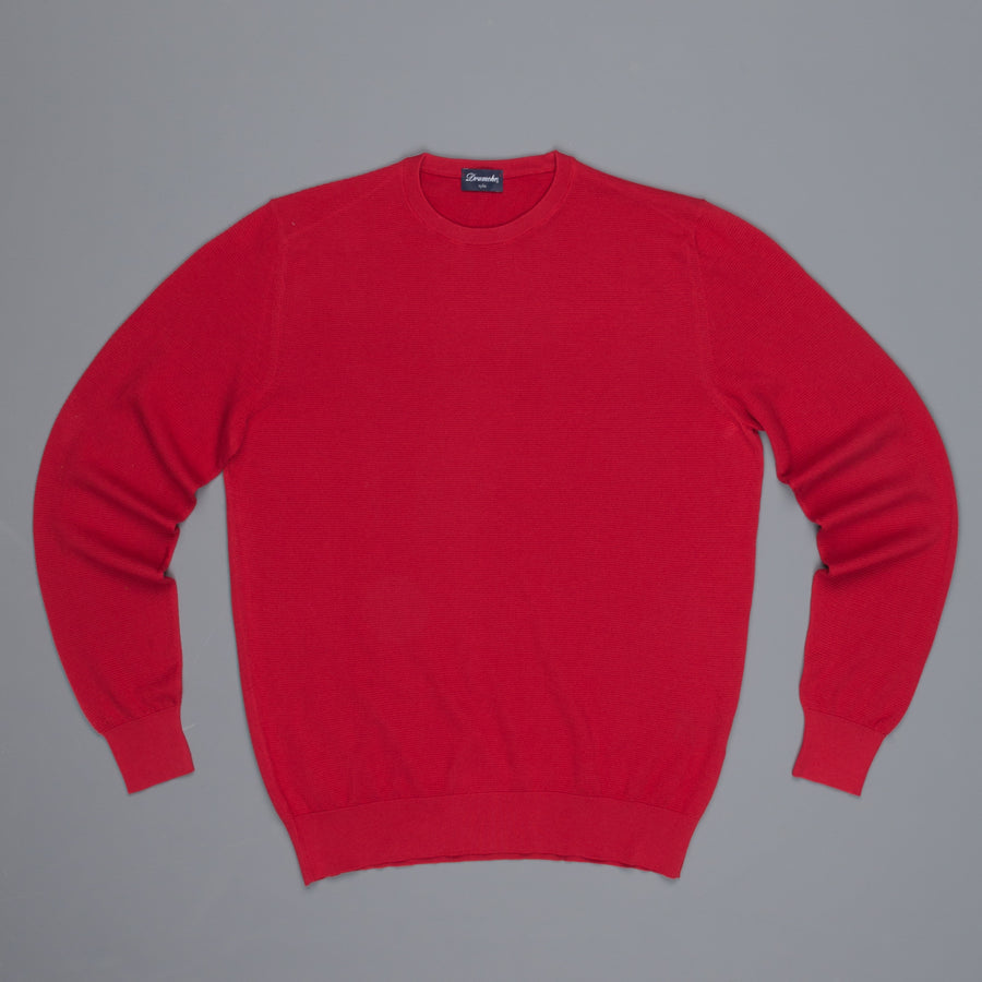 Drumohr Cotton Crew Neck Rosso