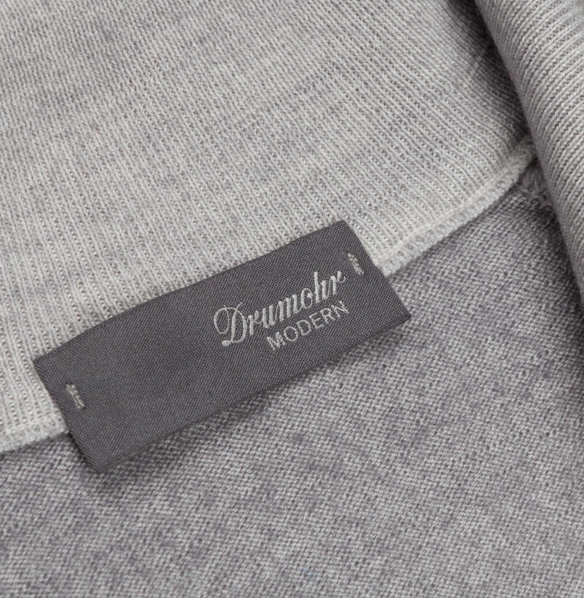 Drumohr merino wool zip raglan sweater grey