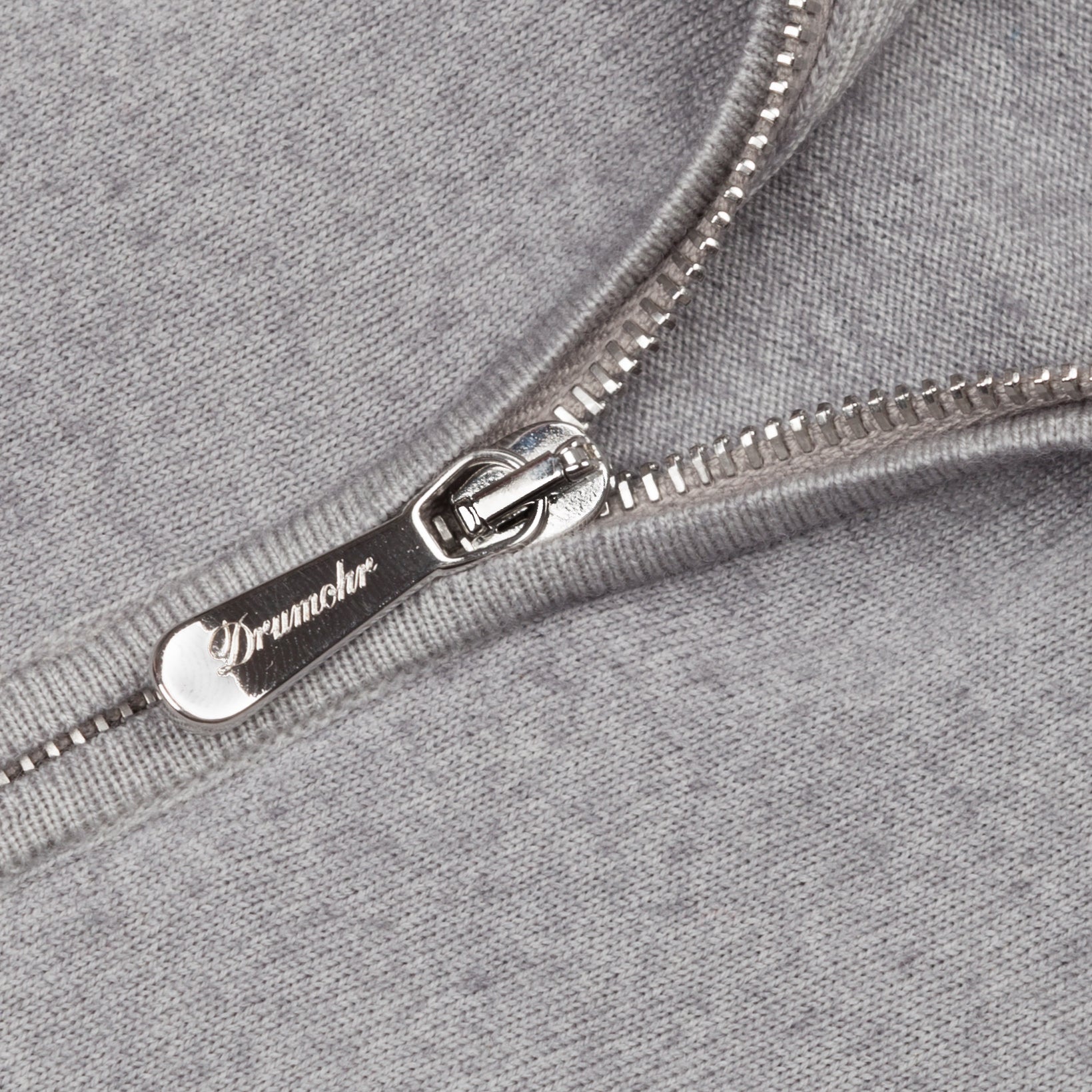 Drumohr merino wool zip raglan sweater grey