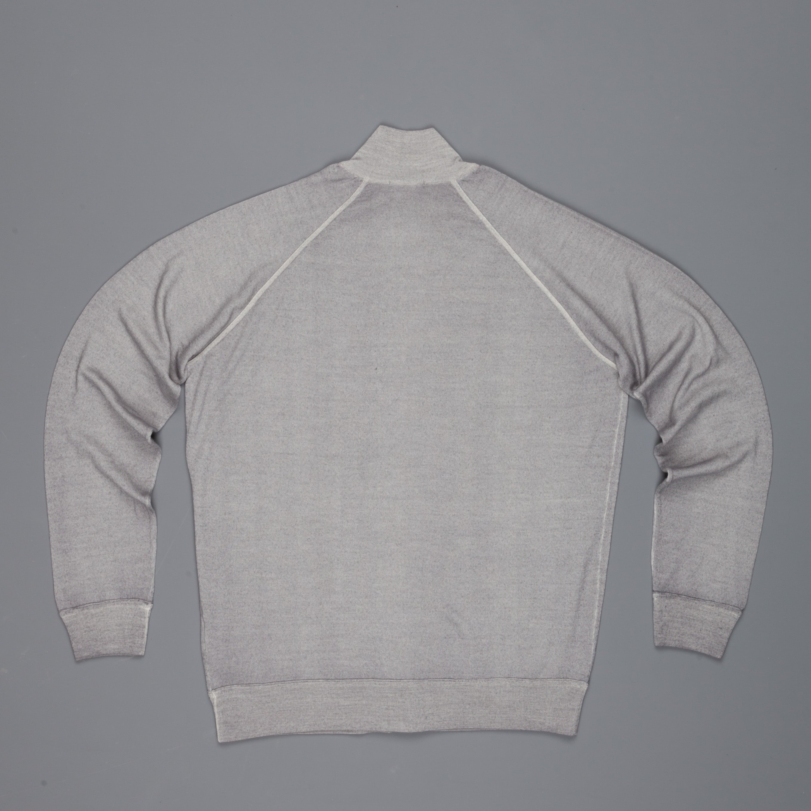 Drumohr merino wool zip raglan sweater grey