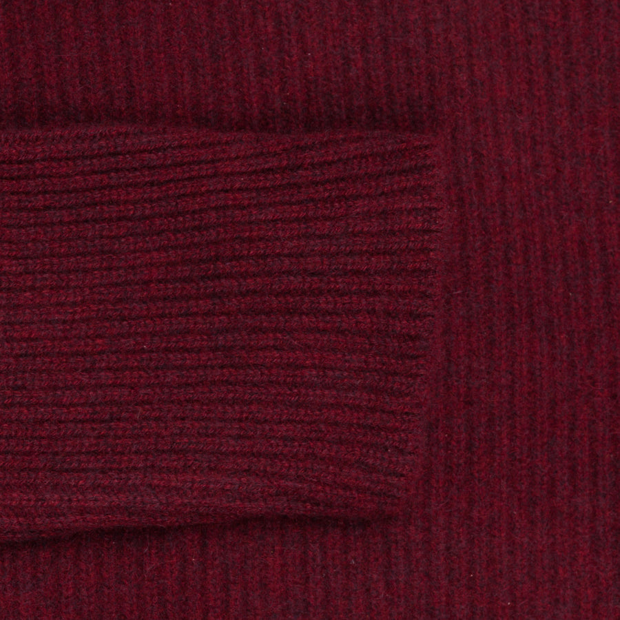 The Elder Statesman 100% cashmere medium ribbed crew Maroon