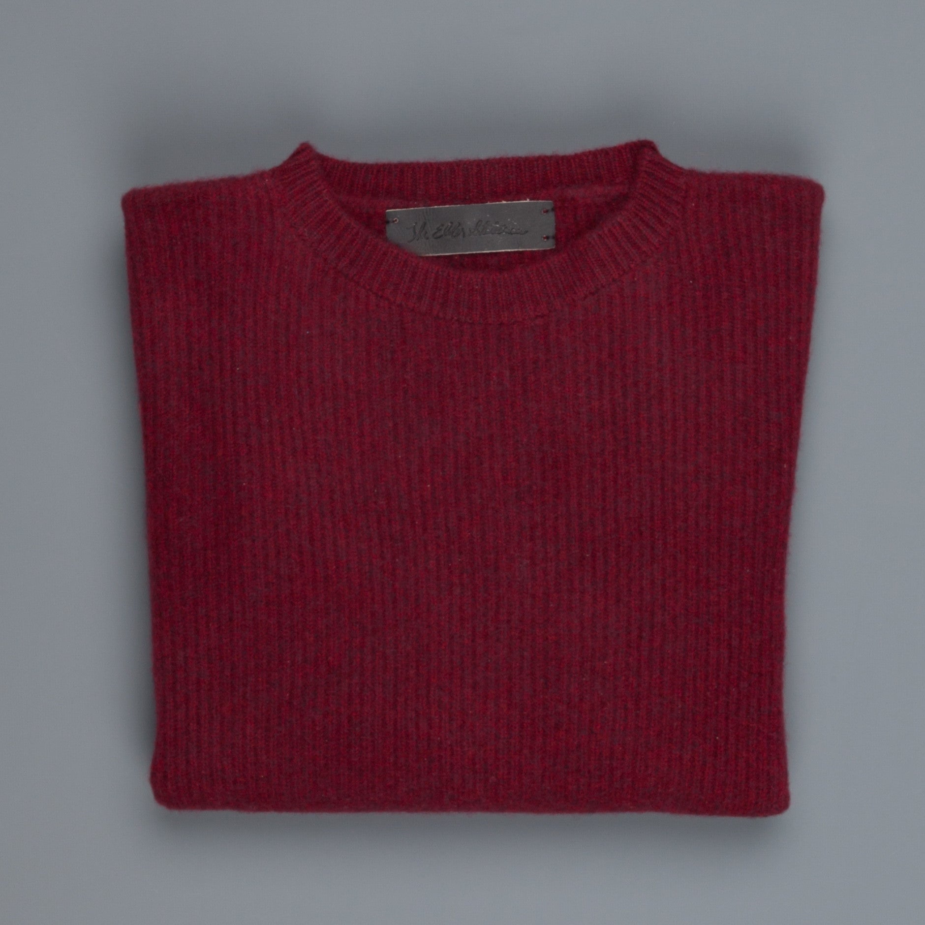 The Elder Statesman 100% cashmere medium ribbed crew Maroon