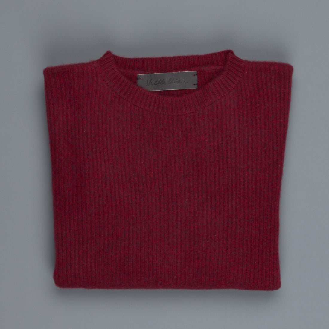The Elder Statesman 100% cashmere medium ribbed crew Maroon