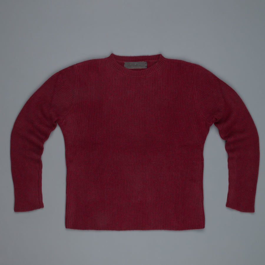 The Elder Statesman 100% cashmere medium ribbed crew Maroon