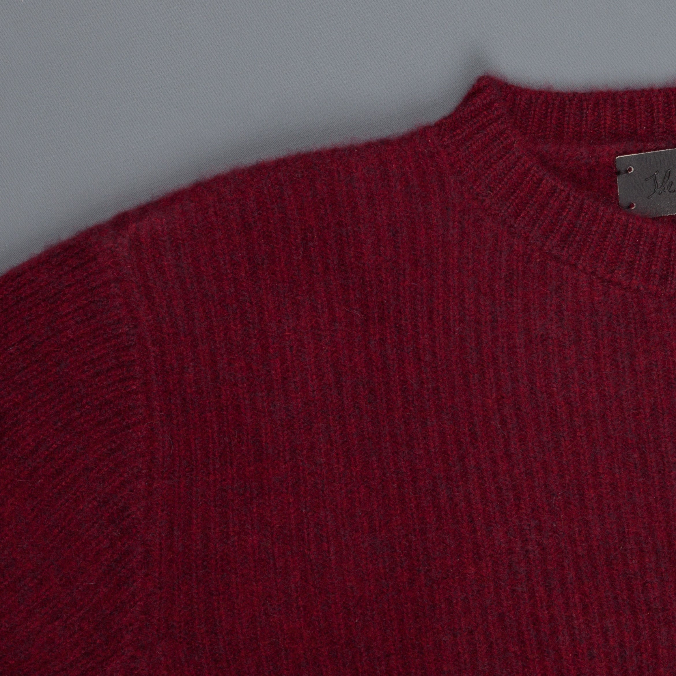 The Elder Statesman 100% cashmere medium ribbed crew Maroon