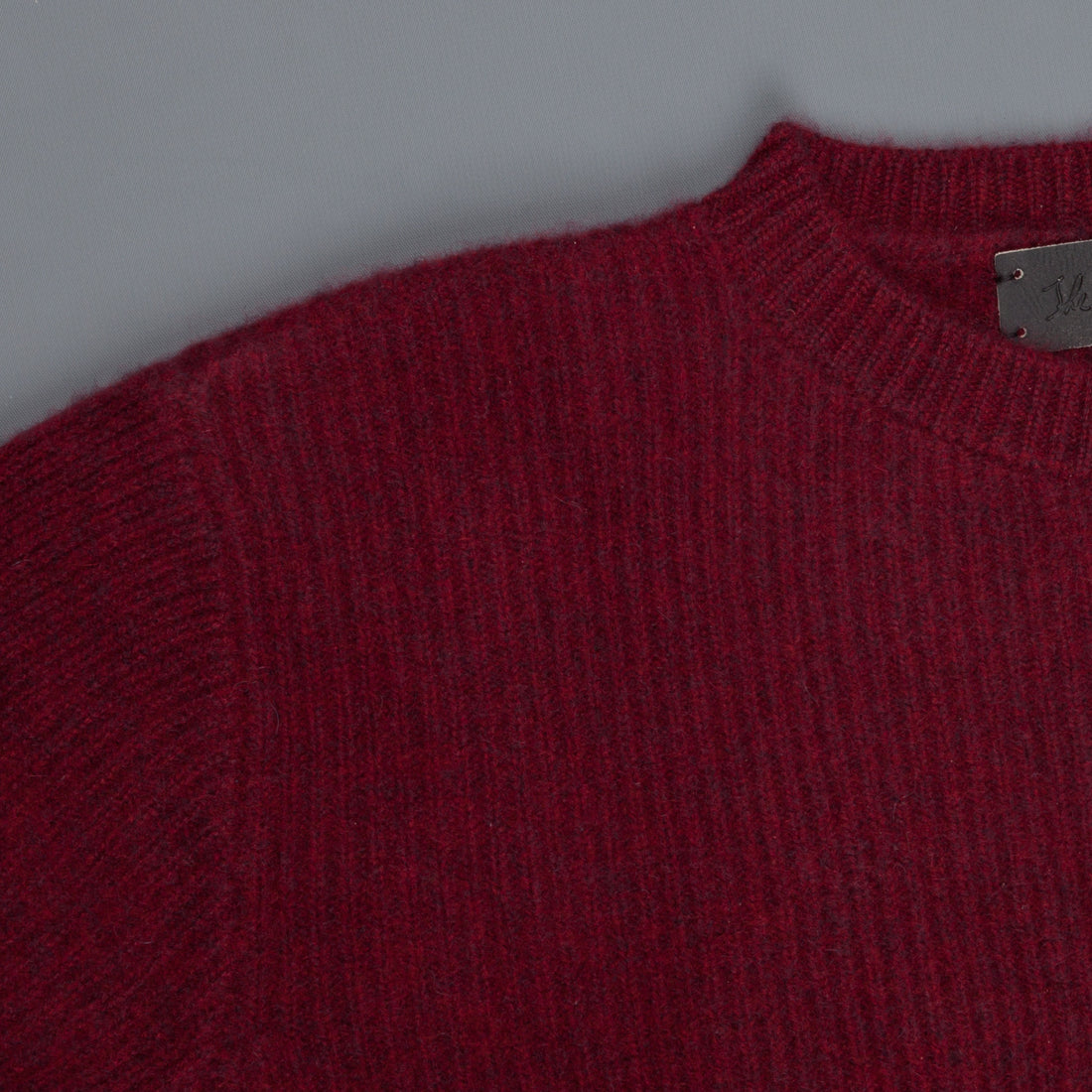 The Elder Statesman 100% cashmere medium ribbed crew Maroon