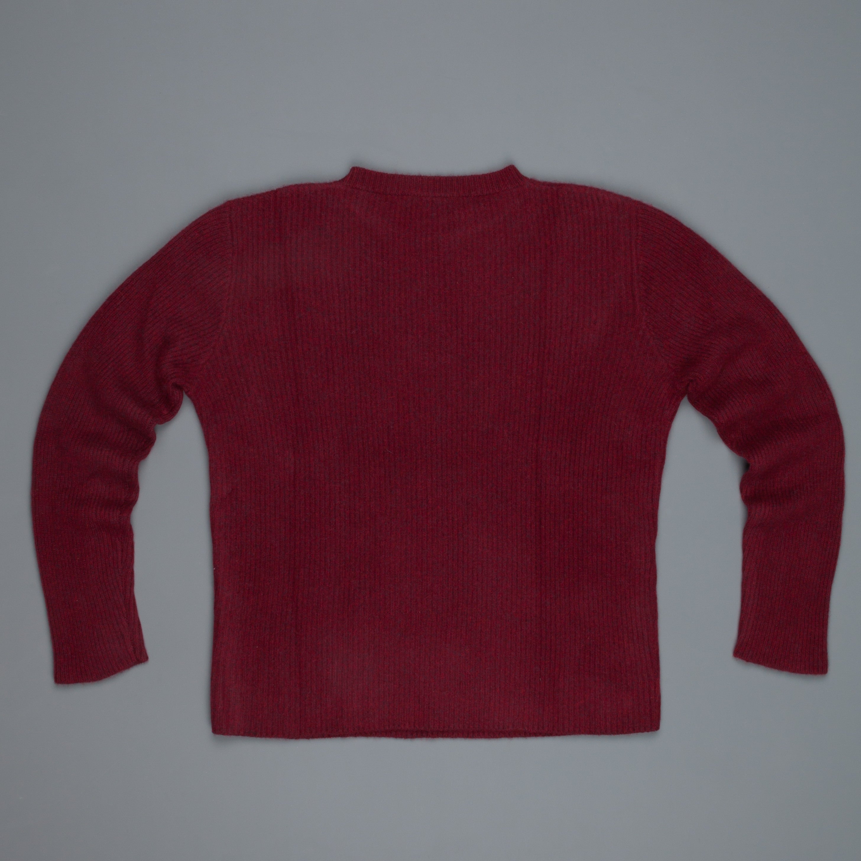 The Elder Statesman 100% cashmere medium ribbed crew Maroon