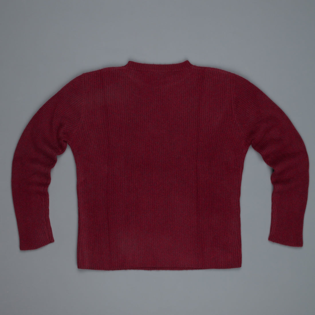 The Elder Statesman 100% cashmere medium ribbed crew Maroon
