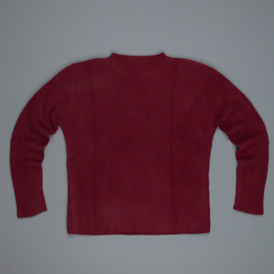 The Elder Statesman 100% cashmere medium ribbed crew Maroon