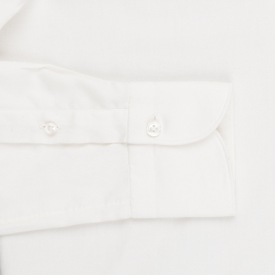 Finamore Esclusiva shirt woven piquet camel Bianco Sporco Collo Eduardo