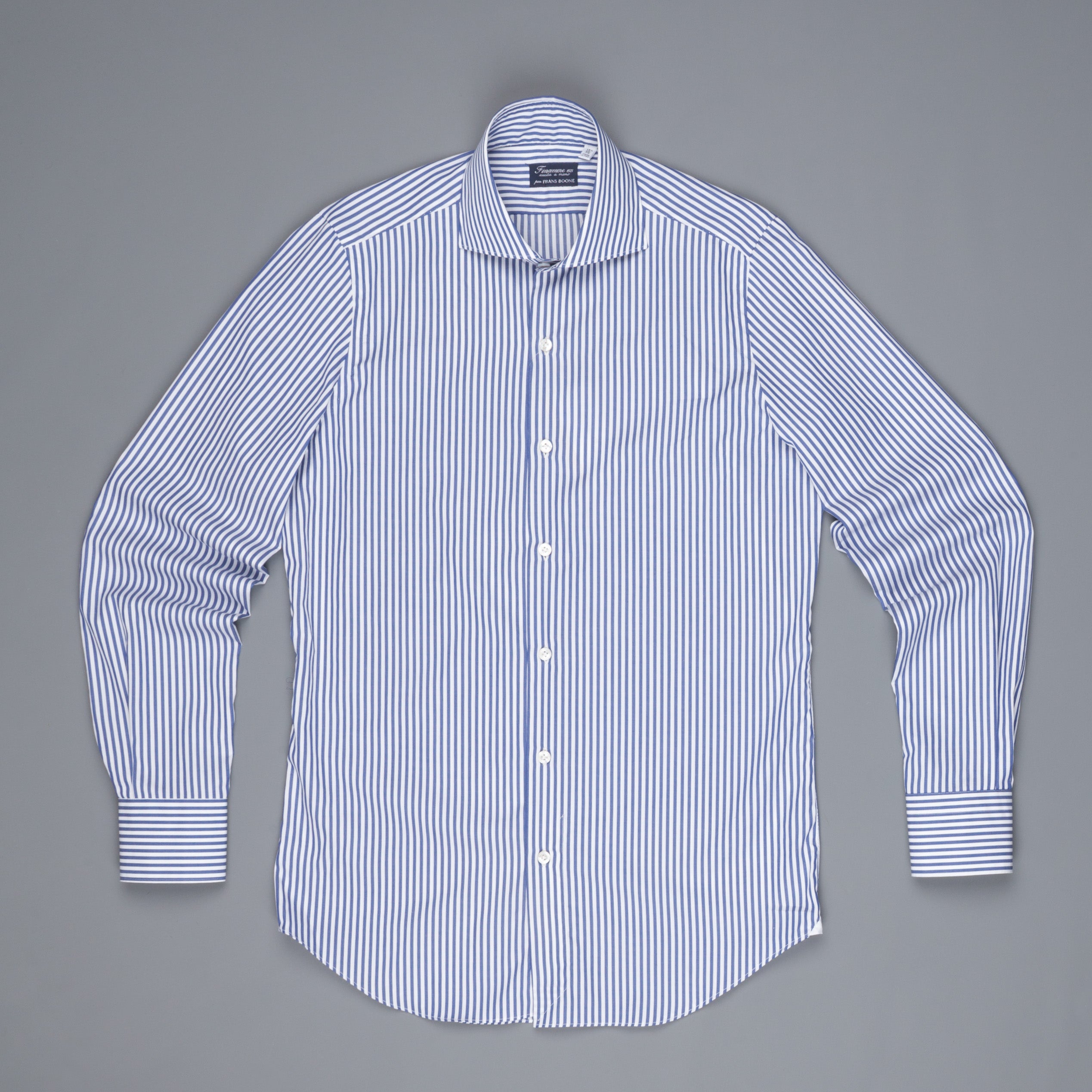 Finamore Milano collo Eduardo Bengal Stripe shirt blue