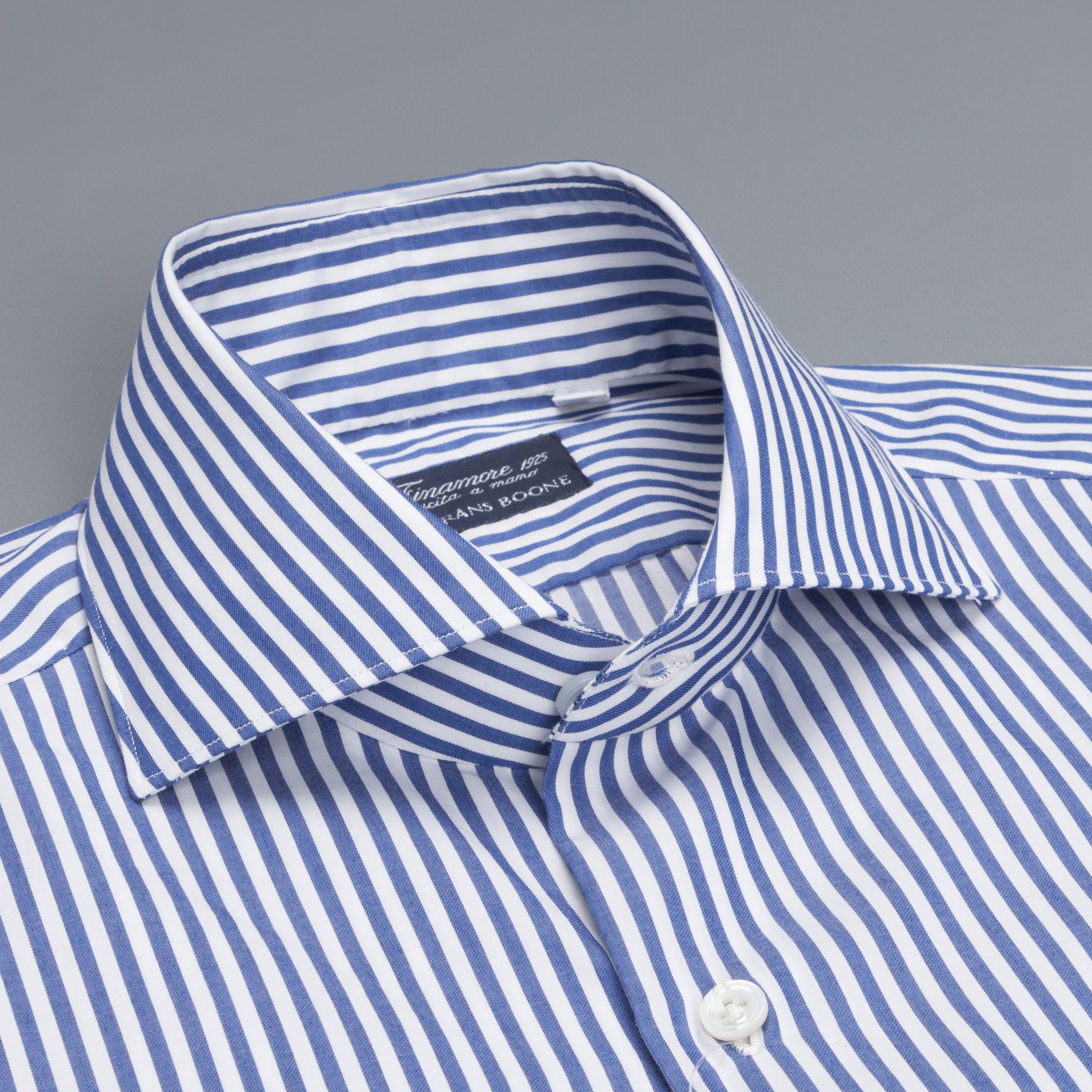 Finamore Milano collo Eduardo Bengal Stripe shirt blue