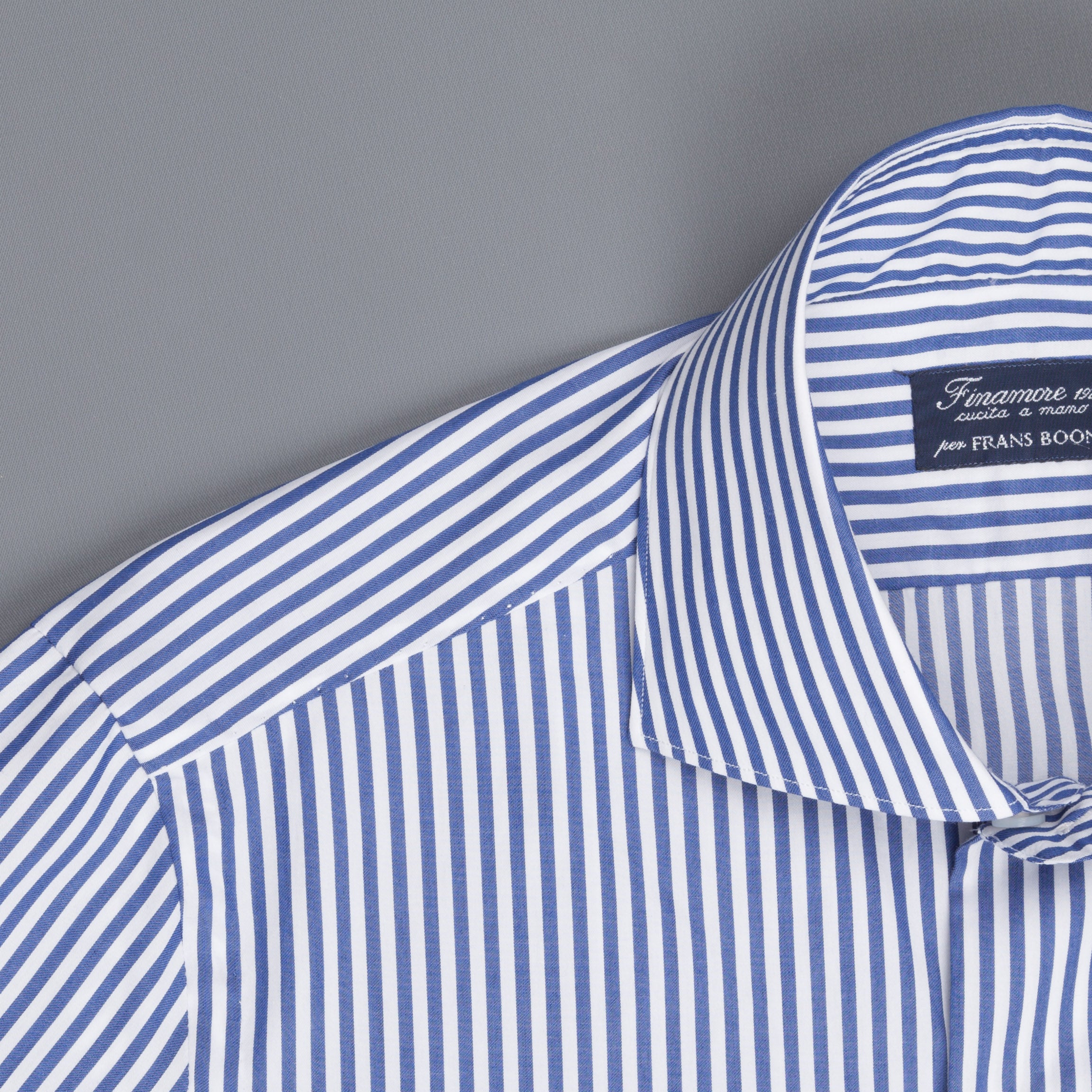 Finamore Milano collo Eduardo Bengal Stripe shirt blue