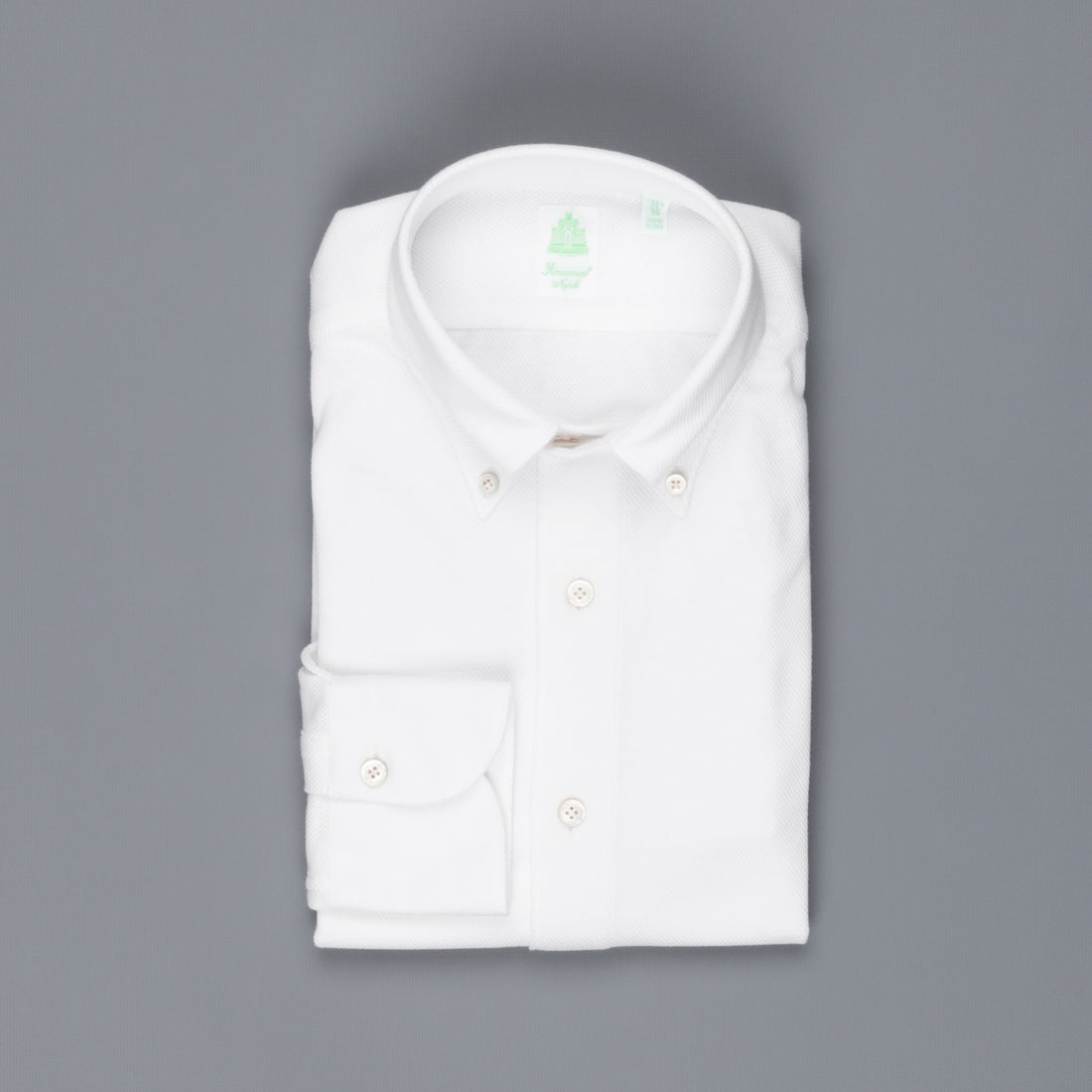 Finamore Toronto jersey piquet shirt white