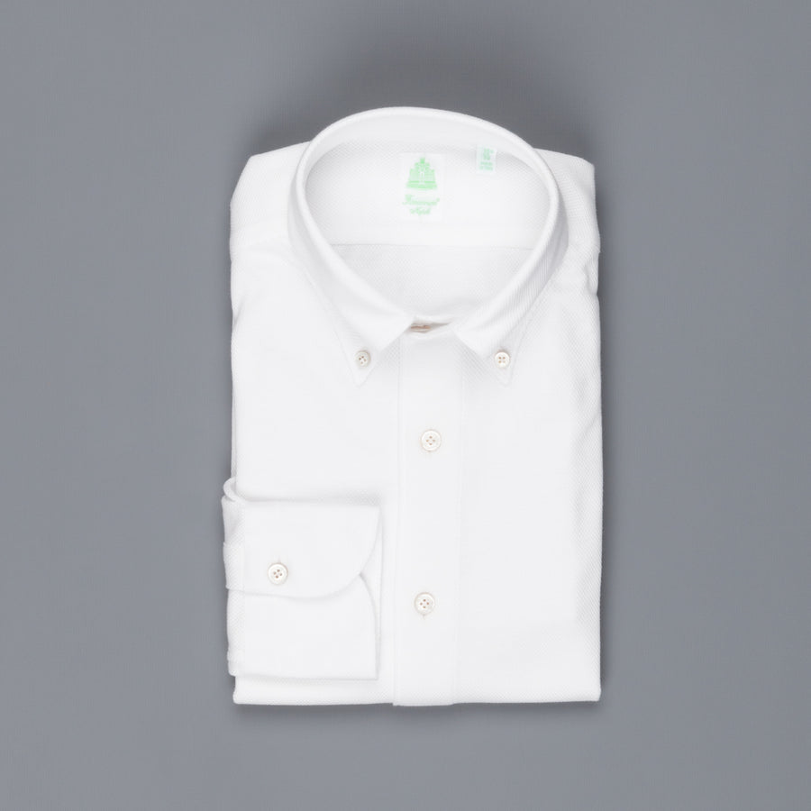 Finamore Toronto jersey piquet shirt white