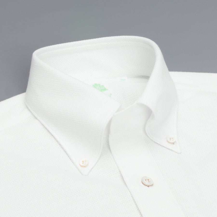 Finamore Toronto jersey piquet shirt white