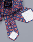 Finamore cravatta sette pieghe blue print