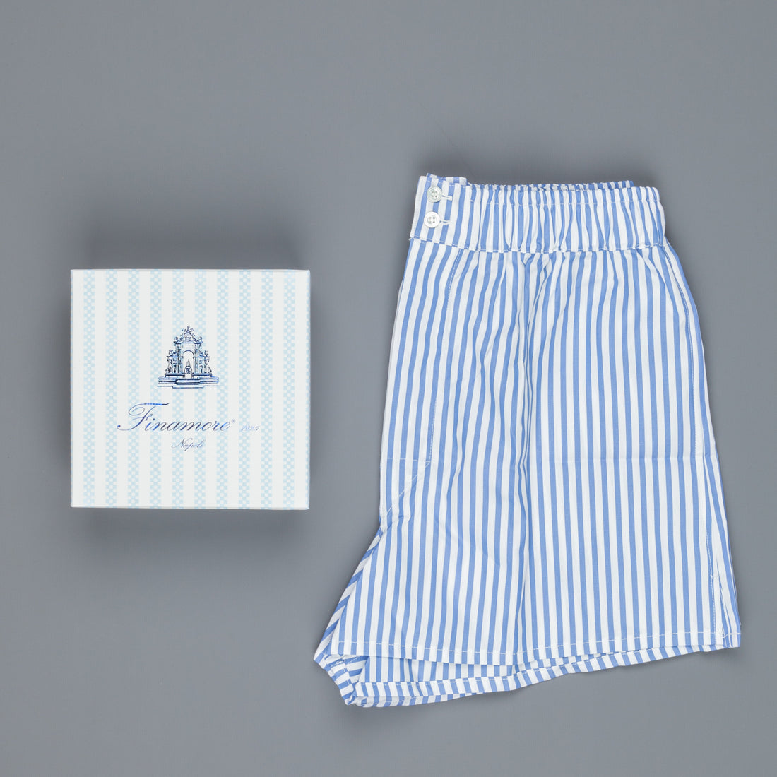 Finamore Boxer Bengal Stripe Alumo poplin