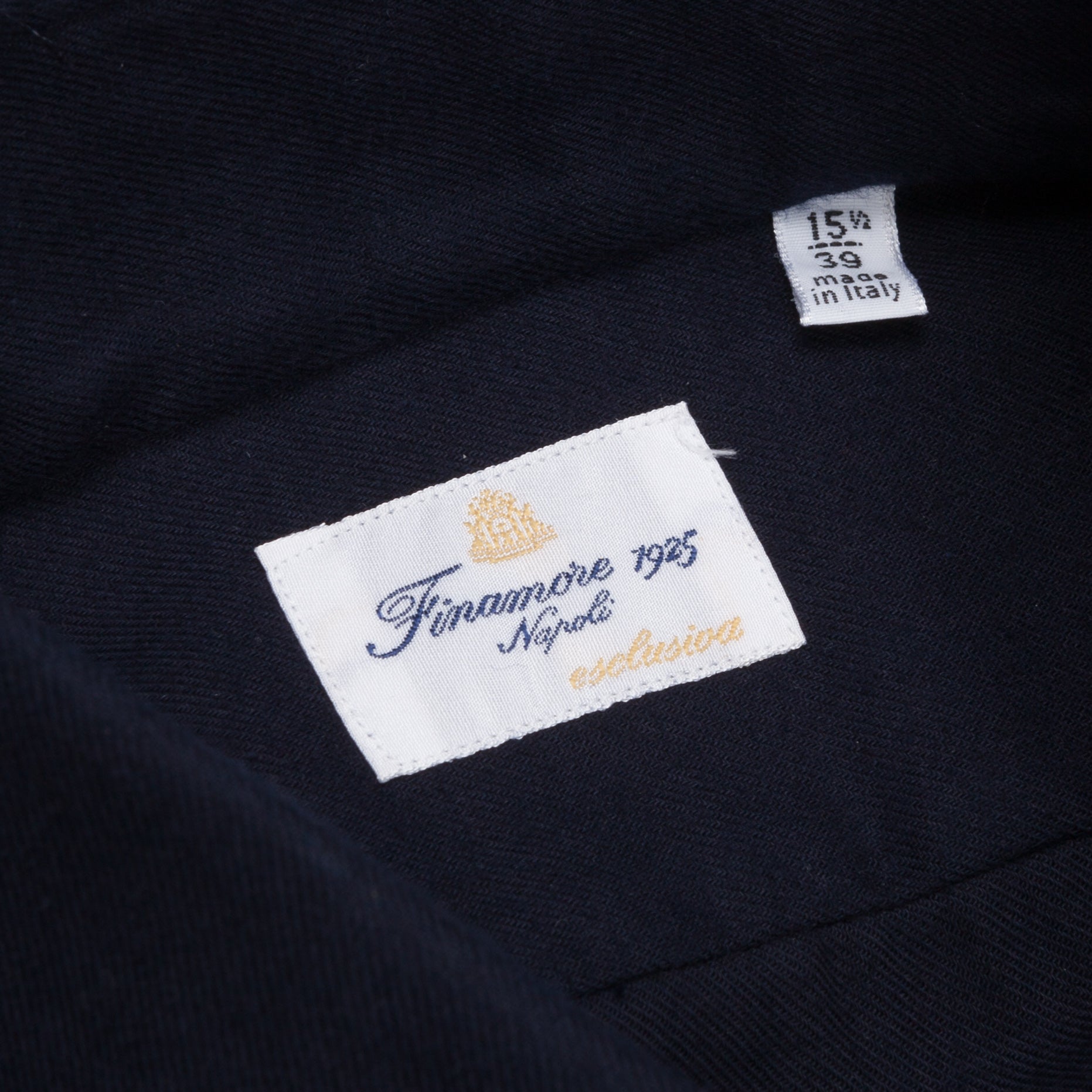 Finamore Esclusiva Milano shirt twill Eduardo collo navy