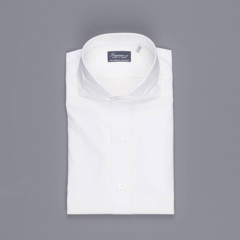 Finamore Milano Esclusiva shirt white poplin eduardo collar