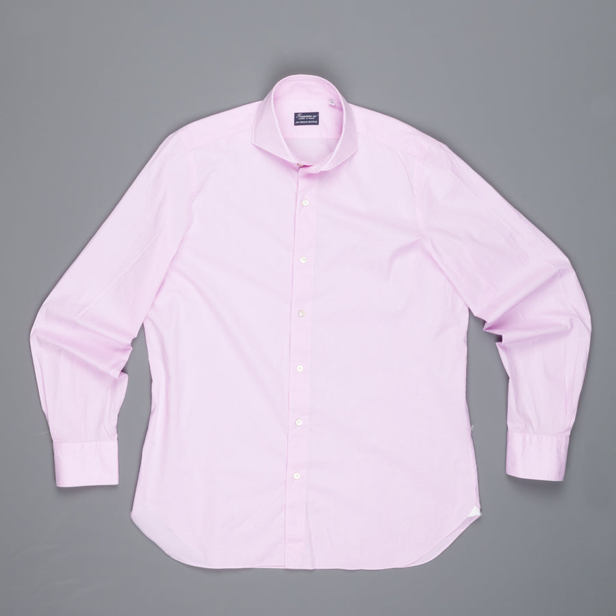 Finamore Gaeta Shirt Sergio Collar Fine Pink Puppytooth