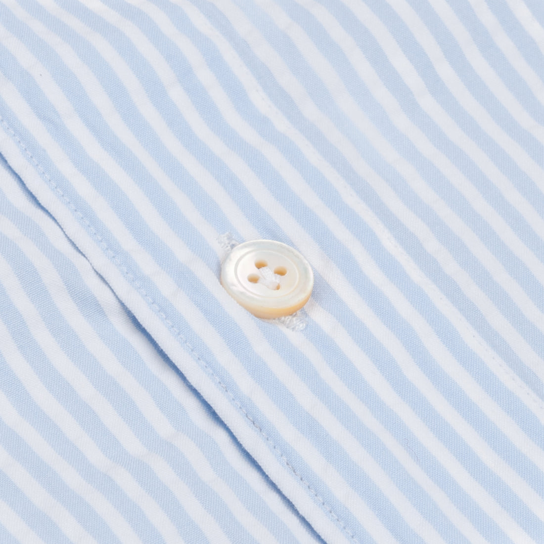 Finamore Tokyo shirt Sergio collar seersucker blue white stripe
