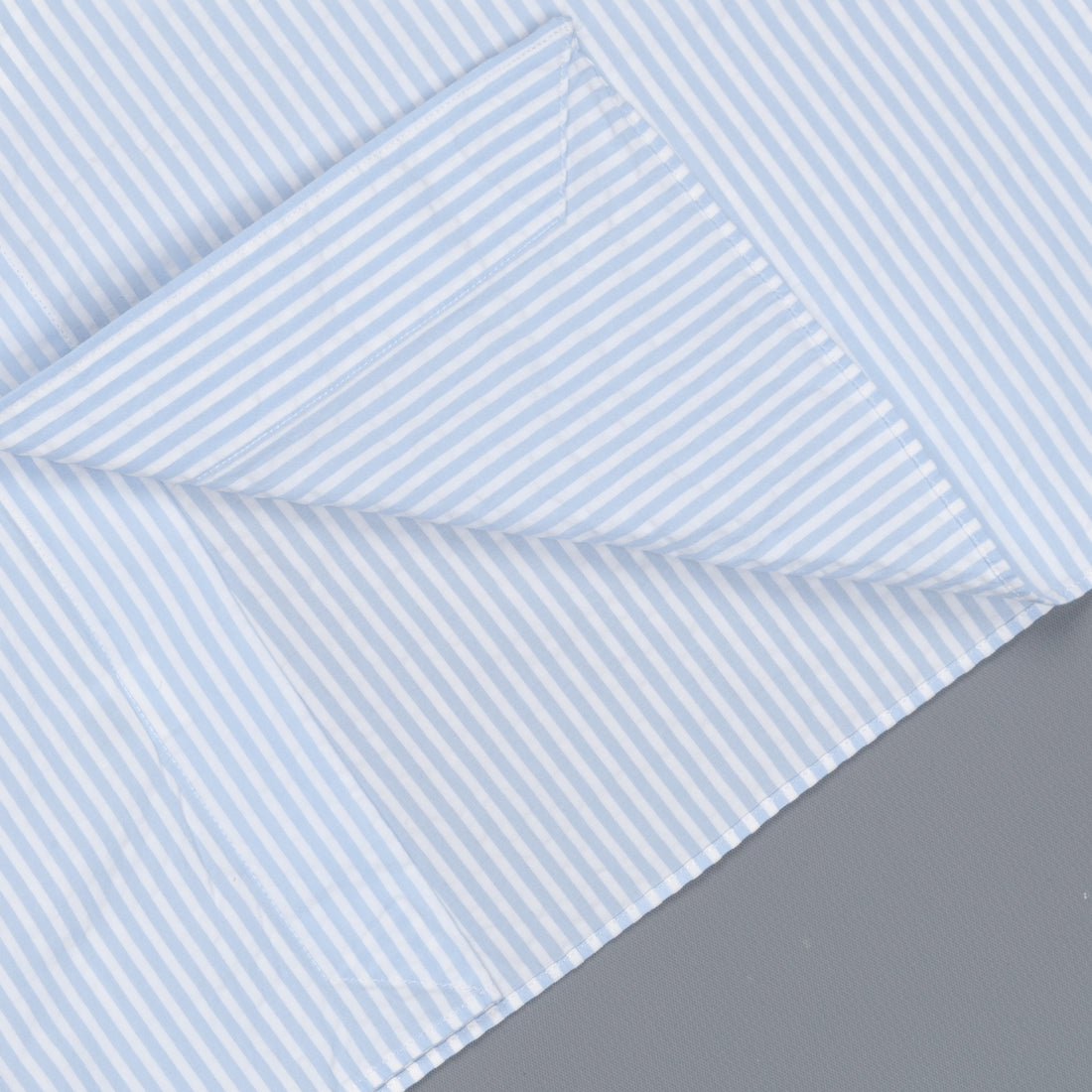 Finamore Tokyo shirt Sergio collar seersucker blue white stripe