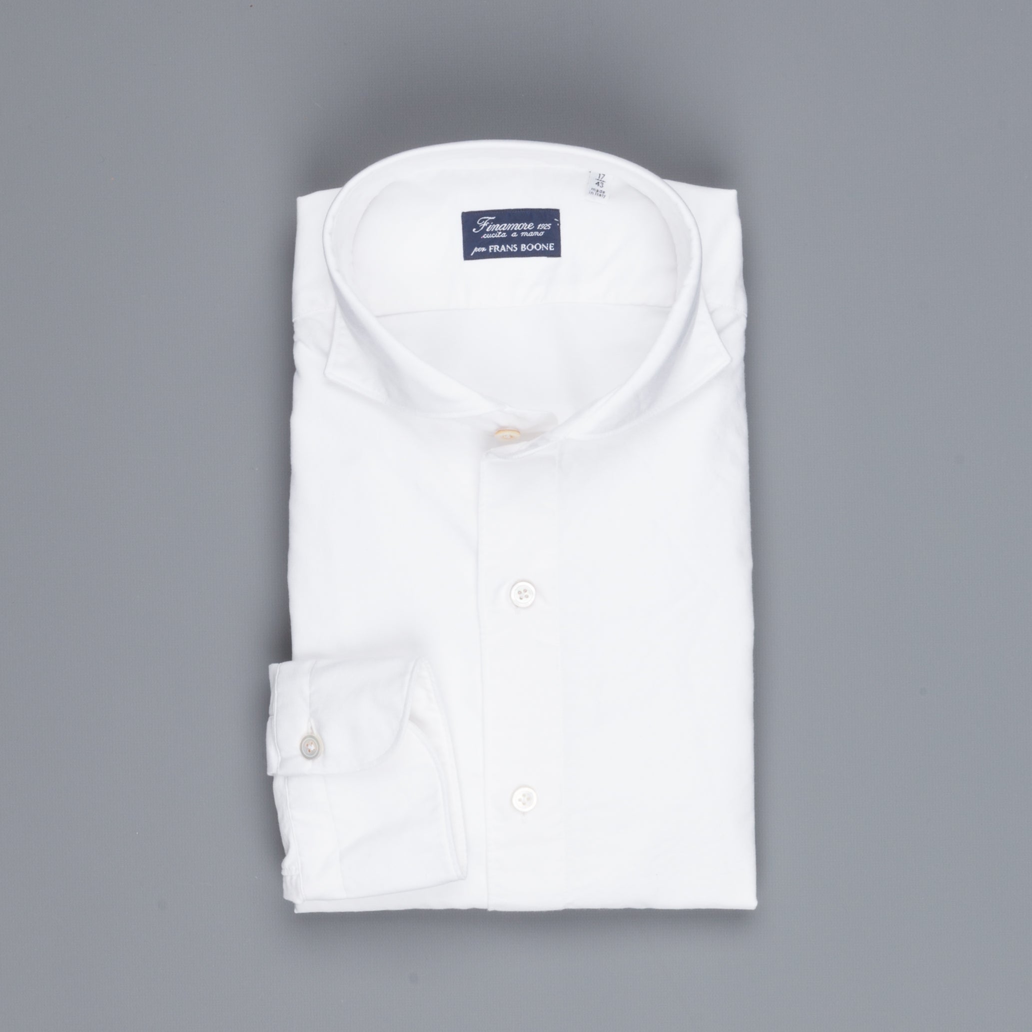 Finamore Gaeta shirt Sergio collar brushed oxford white