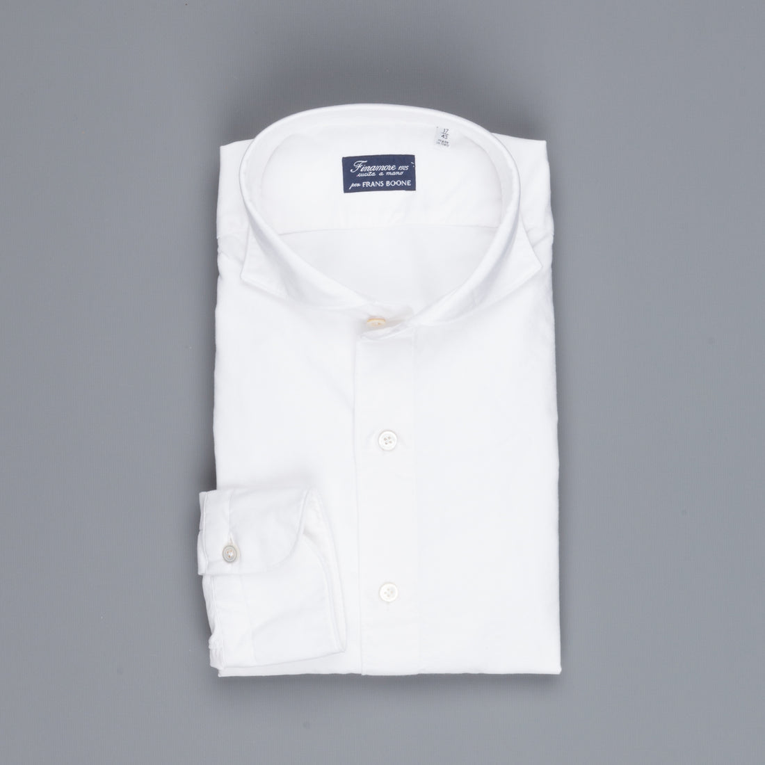 Finamore Gaeta shirt Sergio collar brushed oxford white