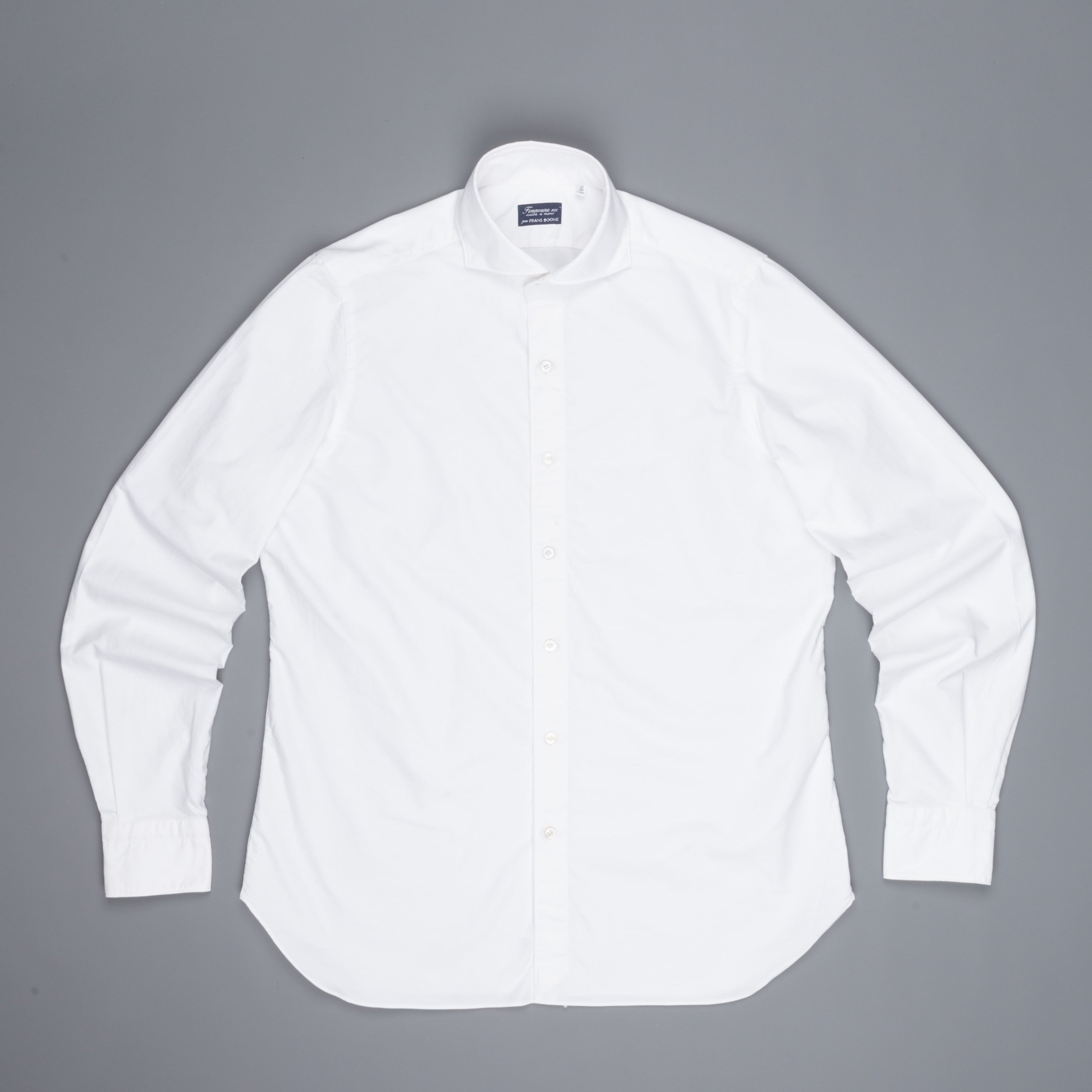 Finamore Gaeta shirt Sergio collar brushed oxford white