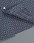 Finamore Heritage shirt soft collar Luigi poplin check blue