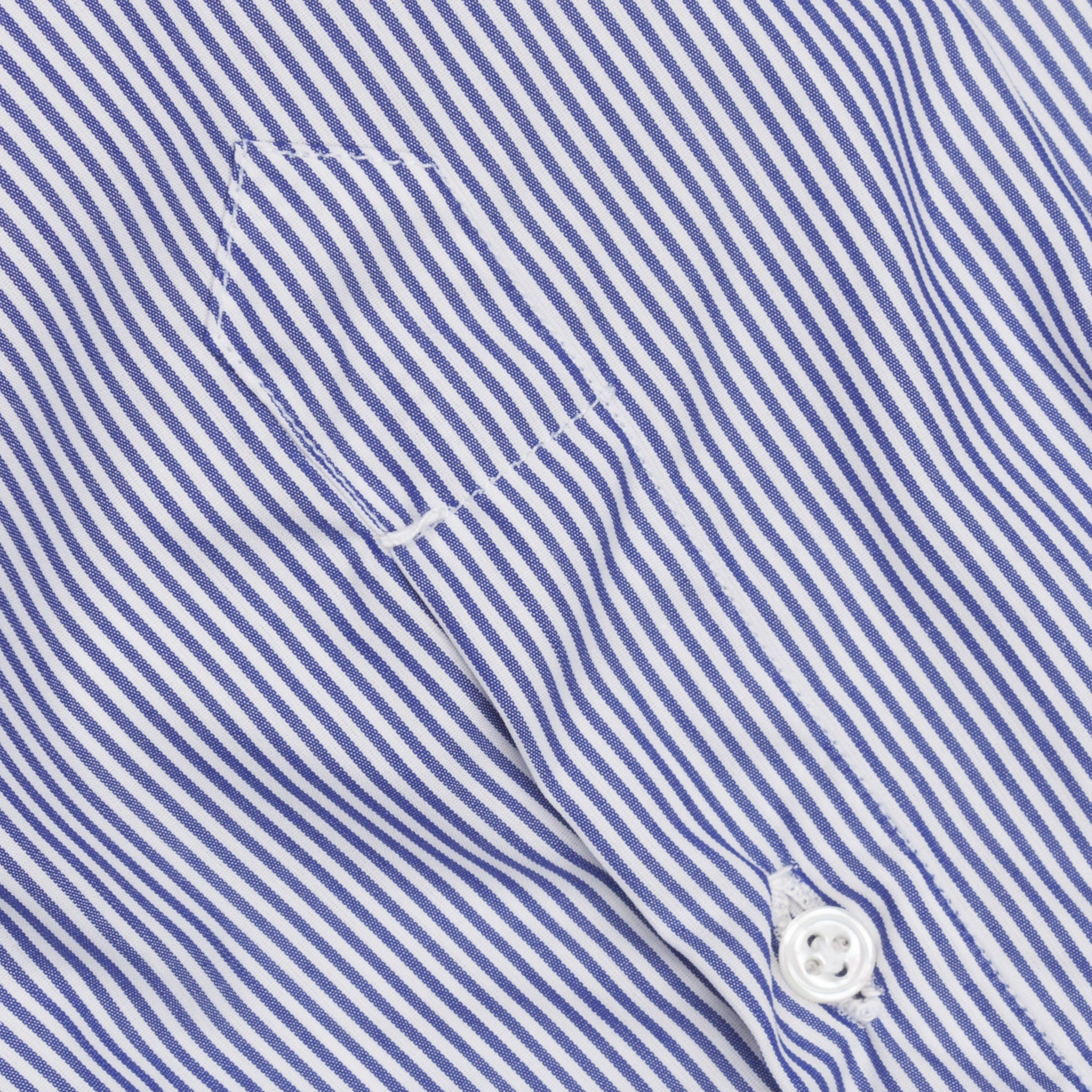 Finamore &#39;Traveller&#39; Shirt Milano Fit Collar Eduardo Navy Stripe Alumo poplin