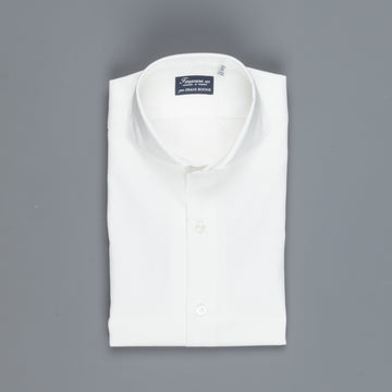Finamore 'Traveller' Shirt Milano Fit Collar Eduardo White Alumo twill