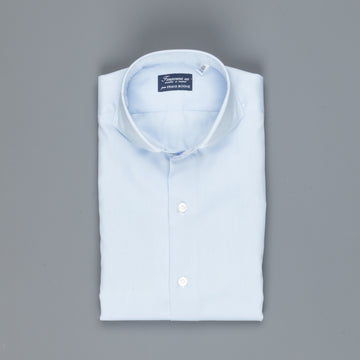 Finamore 'Traveller' Shirt Milano Fit Collar Eduardo Blue Alumo twill