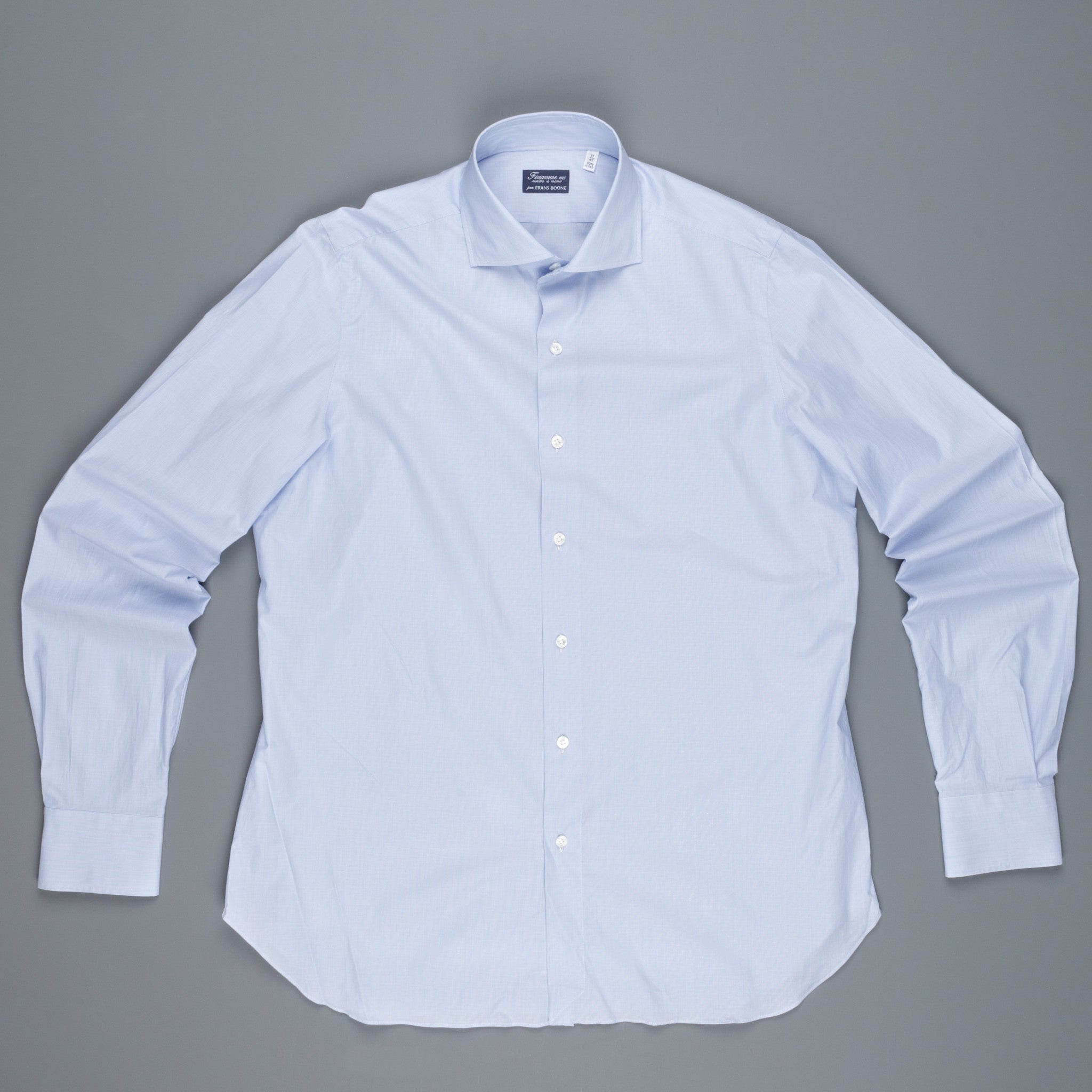 Finamore Napoli shirt Eduardo collar navy blue hairline