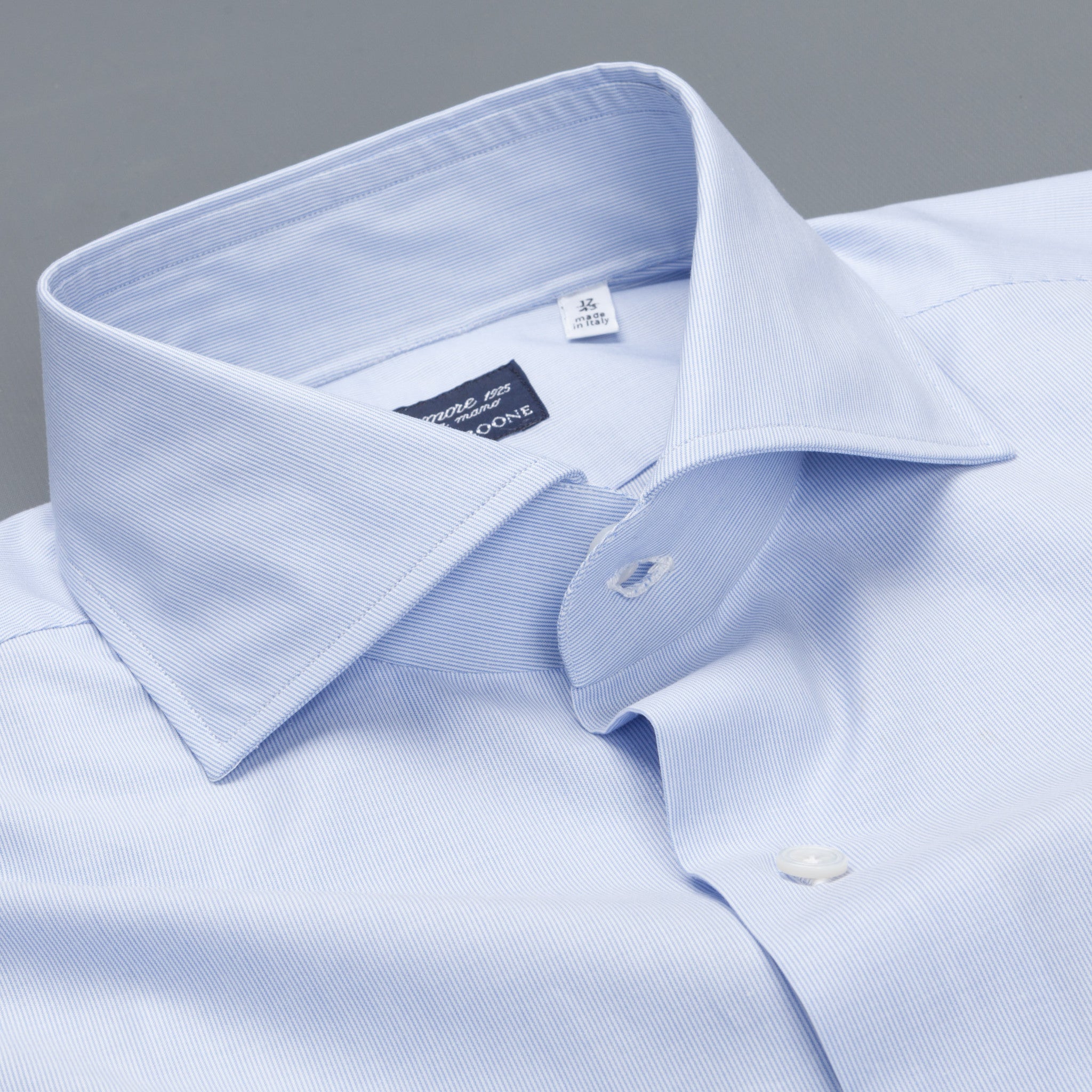 Finamore Napoli shirt Eduardo collar navy blue hairline