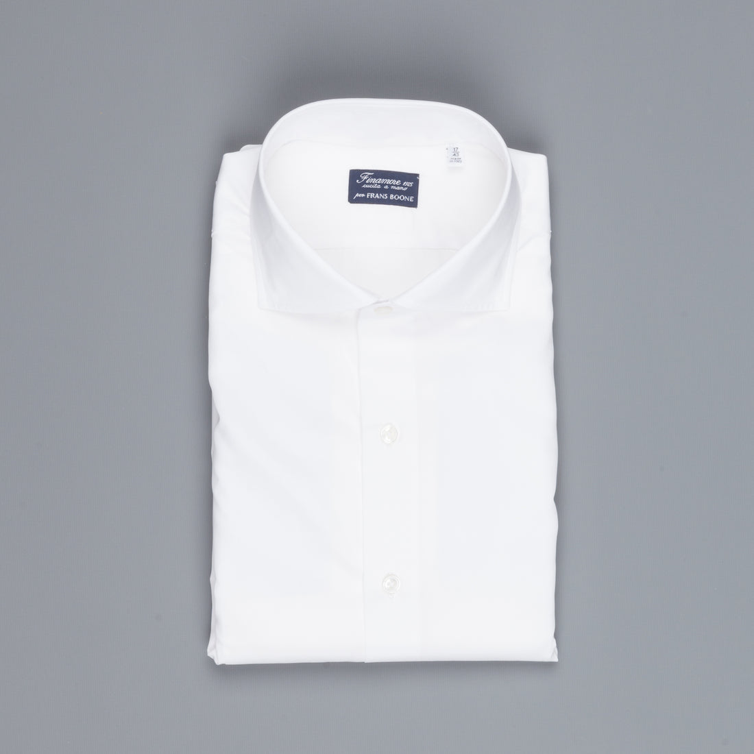 Finamore Napoli Shirt Collar Eduardo White Alumo Voyage poplin