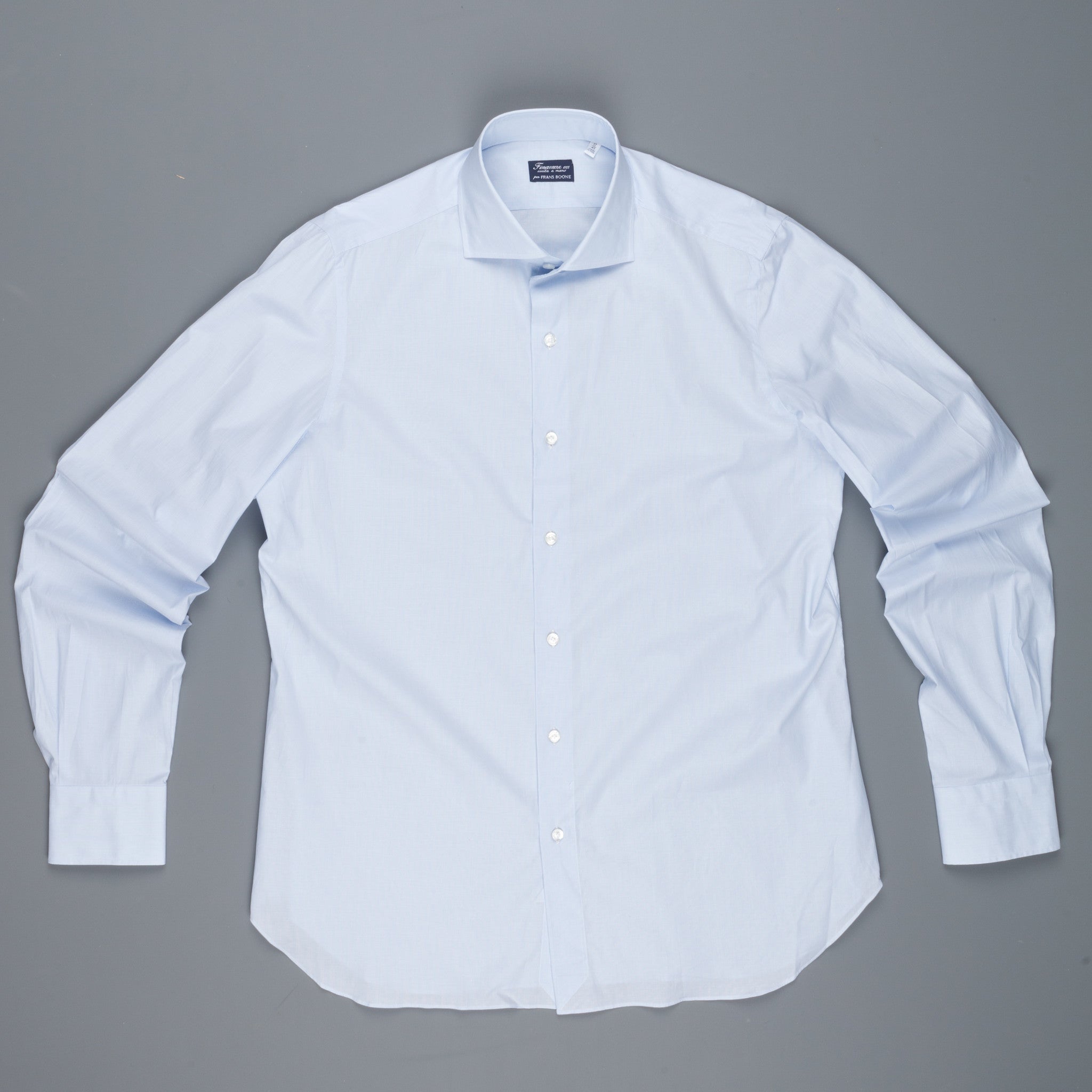 Finamore Napoli shirt Eduardo collar Light blue hairline