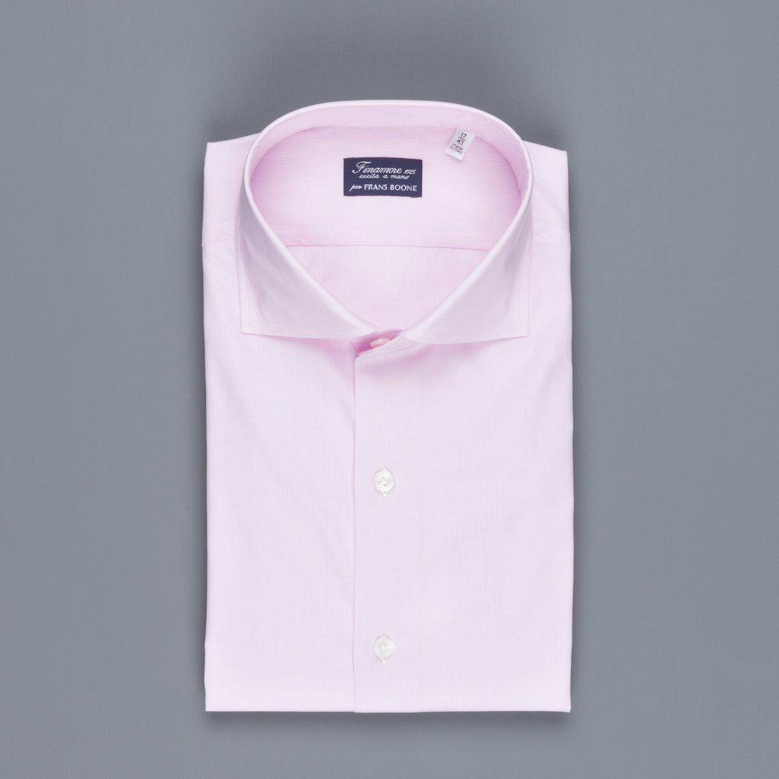 Finamore Napoli shirt pink hairline Collo Eduardo