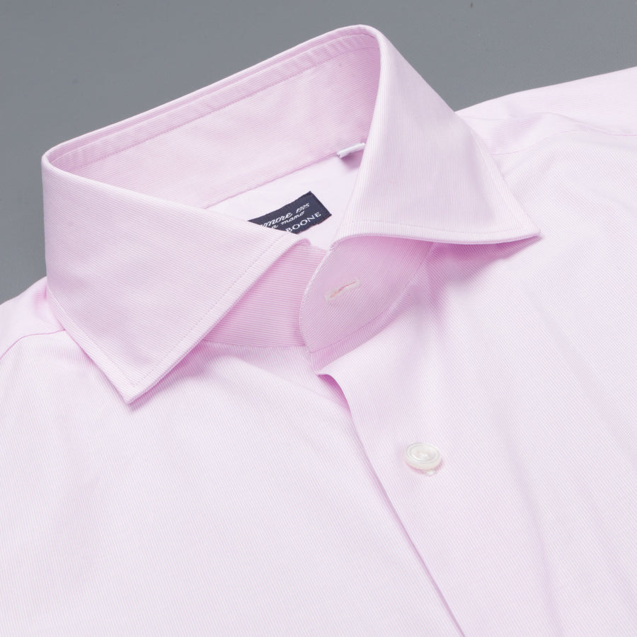 Finamore Napoli shirt pink hairline Collo Eduardo