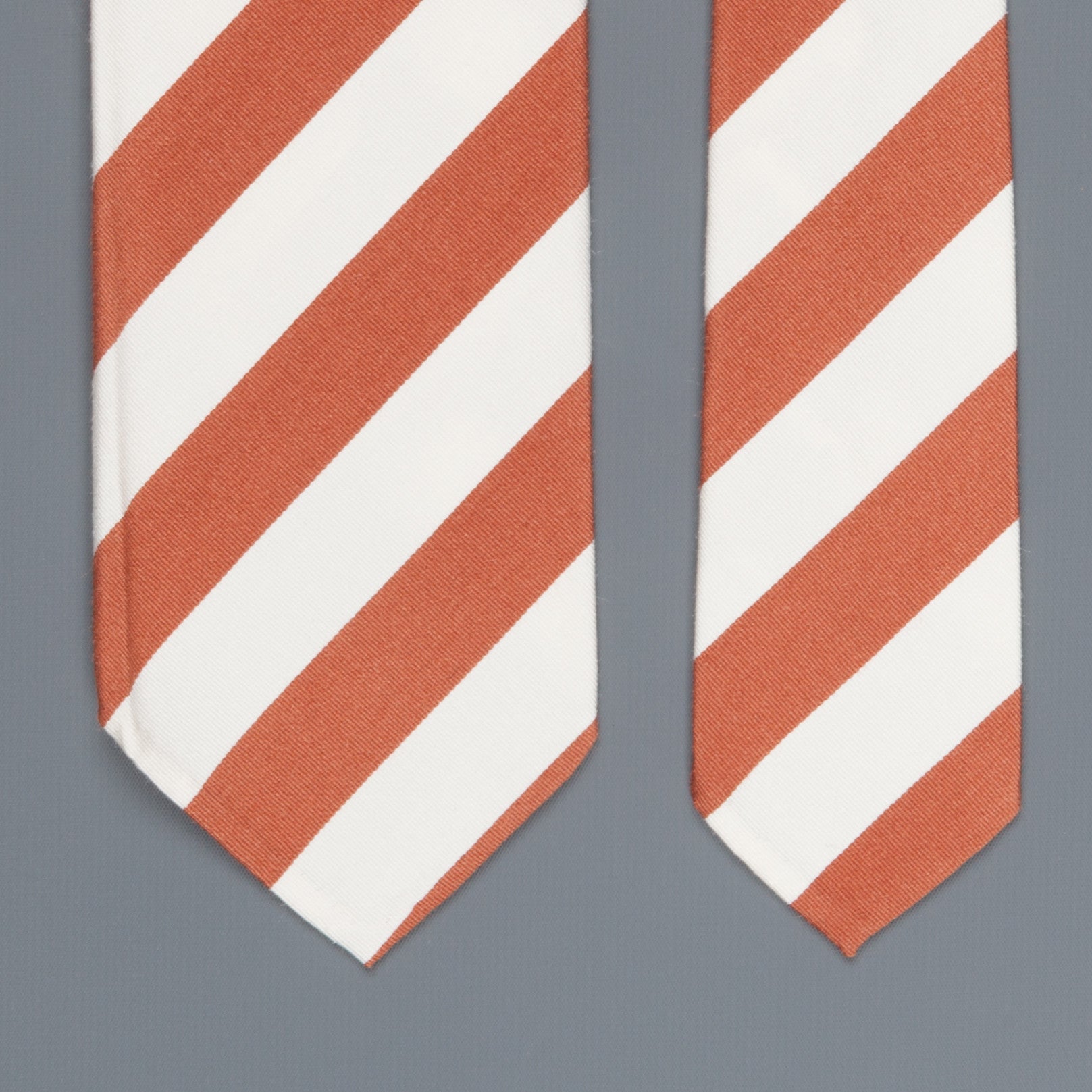 Finamore Cravatta sette pieghe sfoderata Orange stripes