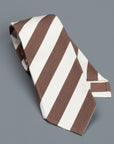 Finamore Cravatta sette pieghe sfoderata brown stripes