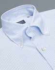 Finamore Gaeta shirt Lucio button down collar blue stripe