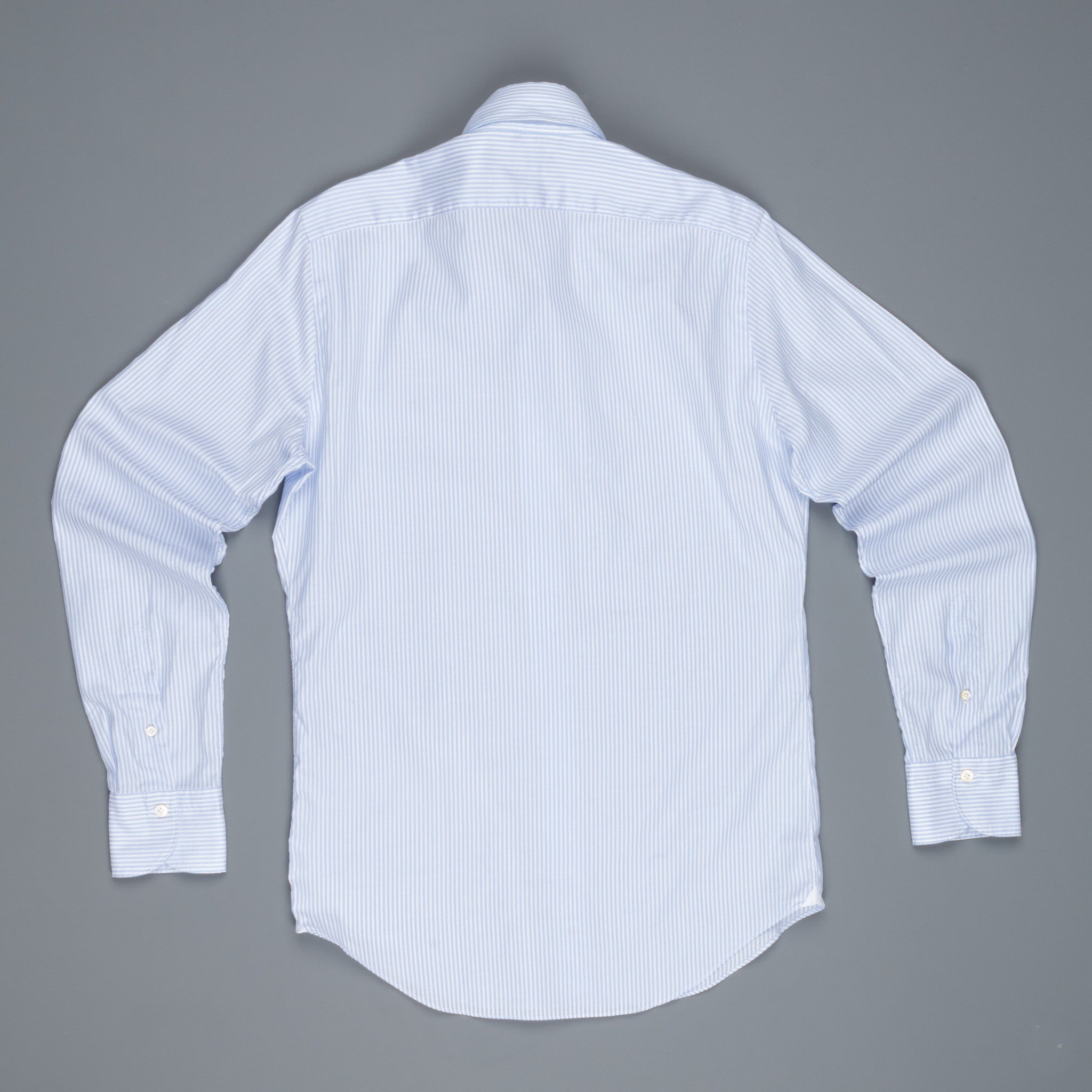 Finamore Gaeta shirt Lucio button down collar blue stripe