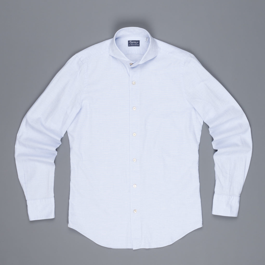 Finamore Tokyo Shirt Sergio Collar Loose Weave Blue