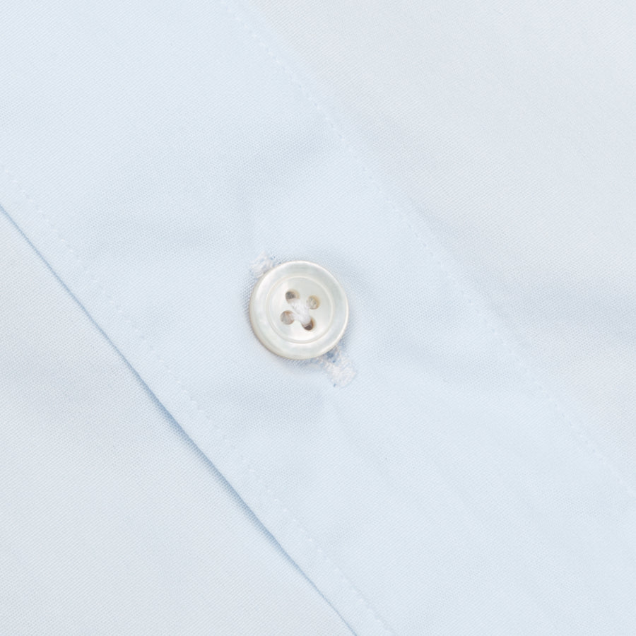 Finamore Gaeta Shirt Sergio Collar Alumo Poplin Celeste