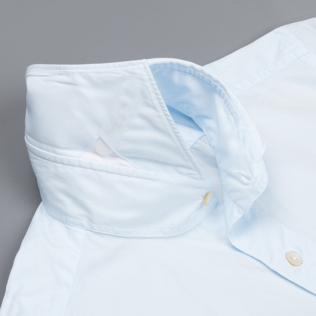 Finamore Gaeta Shirt Sergio Collar Alumo Poplin Celeste