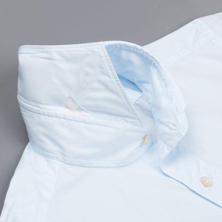 Finamore Gaeta Shirt Sergio Collar Alumo Poplin Celeste