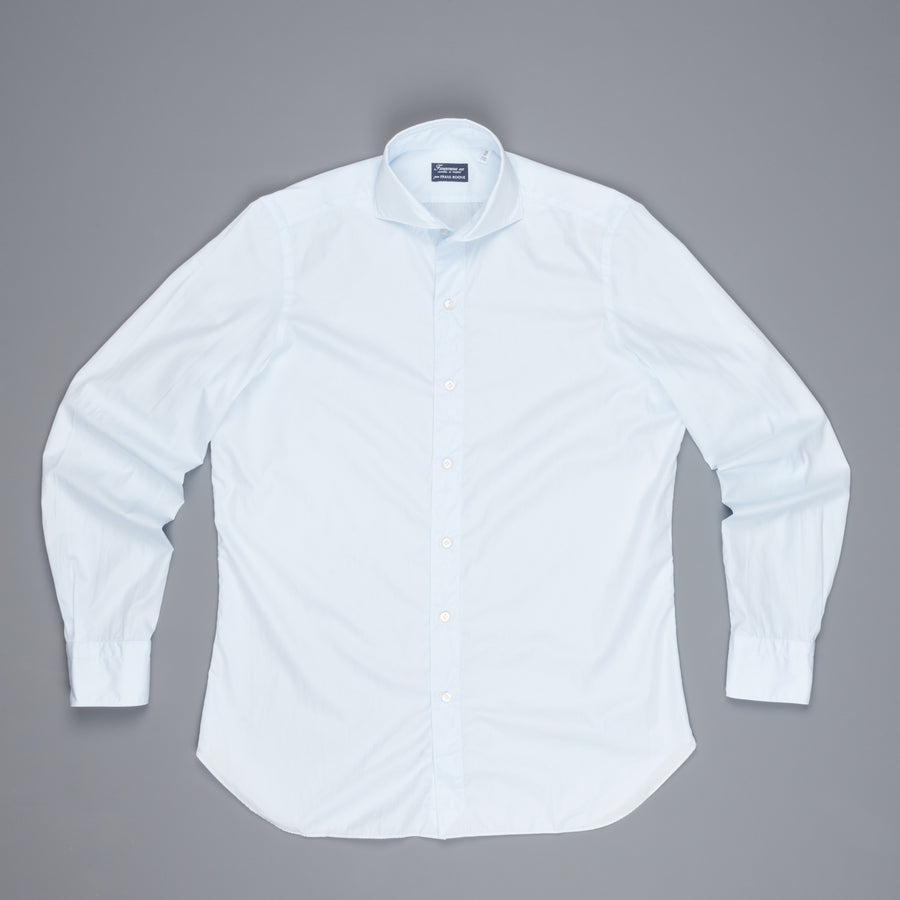 Finamore Gaeta Shirt Sergio Collar Alumo Poplin Celeste